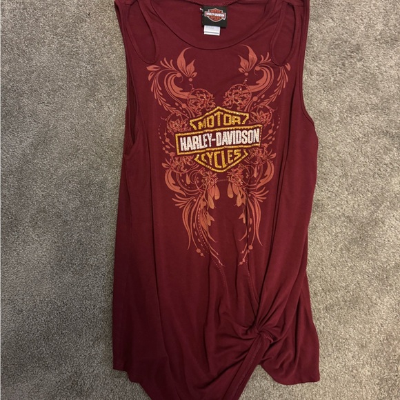 Harley-Davidson Women's Burgundy Muscle Tee - Picture 1 of 5